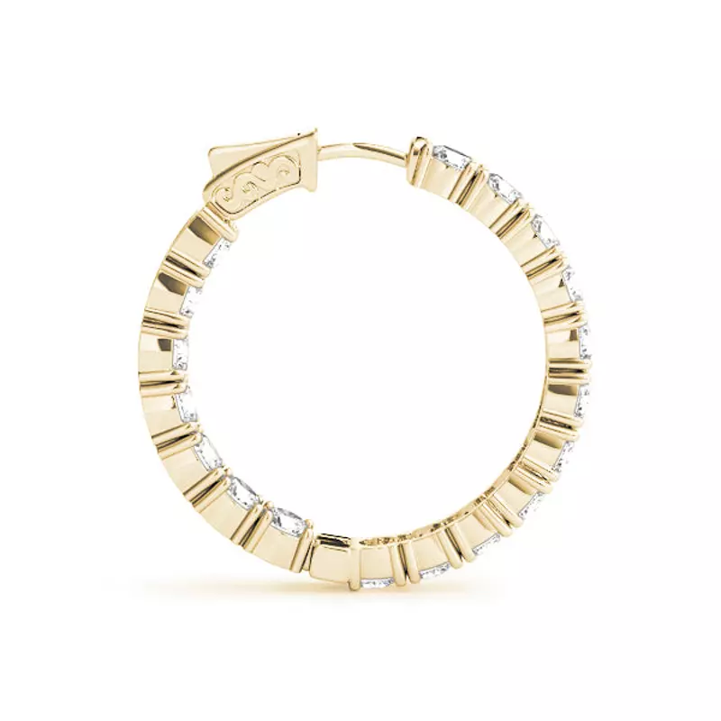 14K Yellow Gold Endless Diamond Hoop Earrings (3 3/5 ct. tw.)